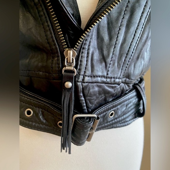 Leather Jacket in Black - Silk Lined, Affliction Size XS - Picture 6 of 15